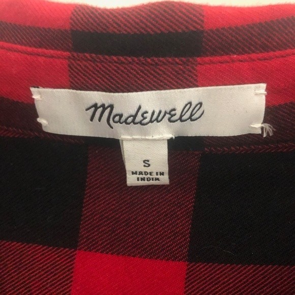 Madewell Buffalo Check Flannel Shirt Sz S $79.50 - Picture 7 of 8